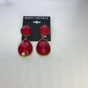 Red oval shaped earrings!